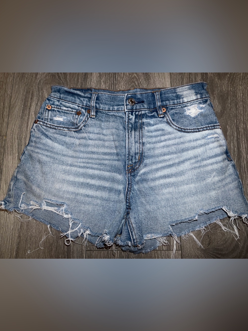 American Eagle Outfitters Light Wash High-Rise Denim Shorts